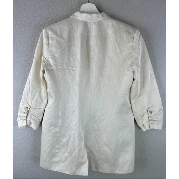 Elizabeth and James White Ruched Short Sleeved Blazer Jacket, Small / 6 US - Picture 9 of 13